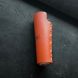 Orange Leather Lighter Sleeve